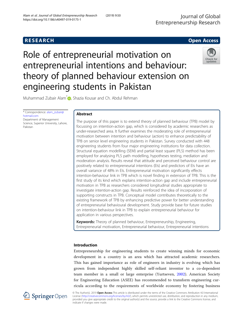 thesis on entrepreneurial intentions