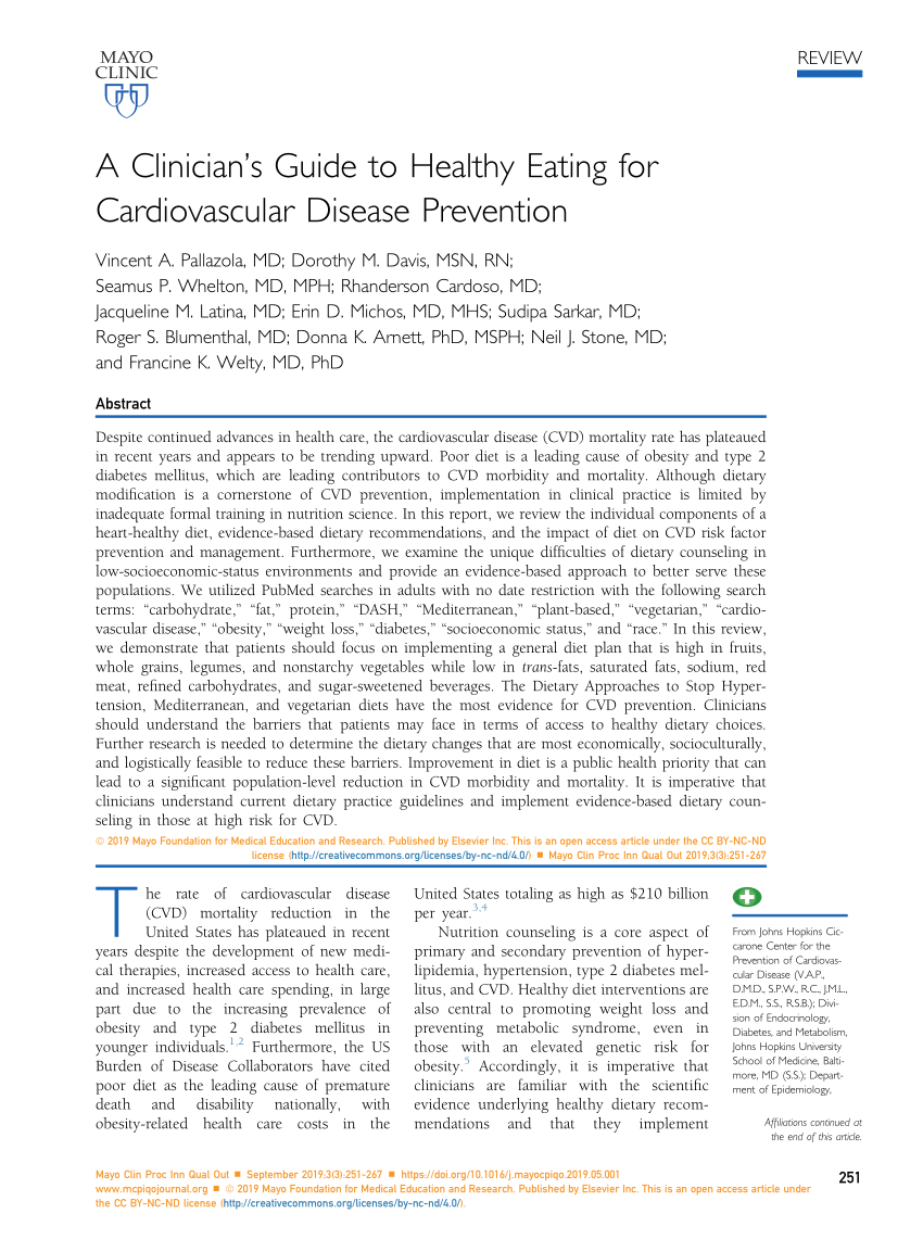 Pdf A Clinician S Guide To Healthy Eating For Cardiovascular Disease Prevention