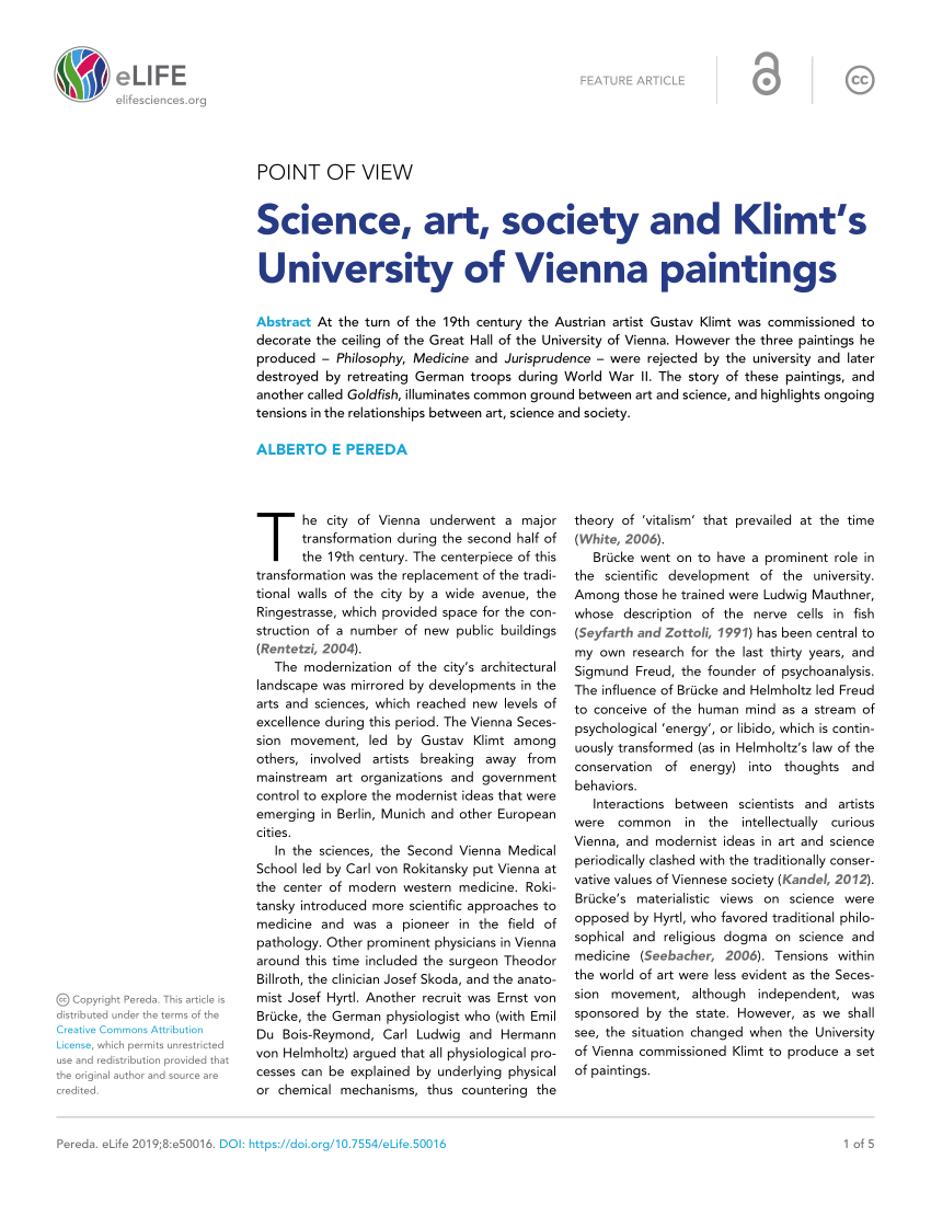 Pdf Science Art Society And Klimt S University Of Vienna