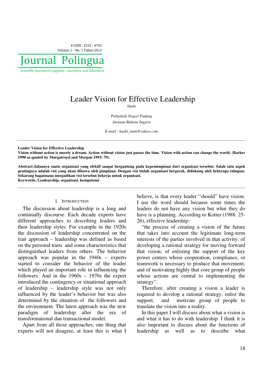 latest changes in leadership research paper