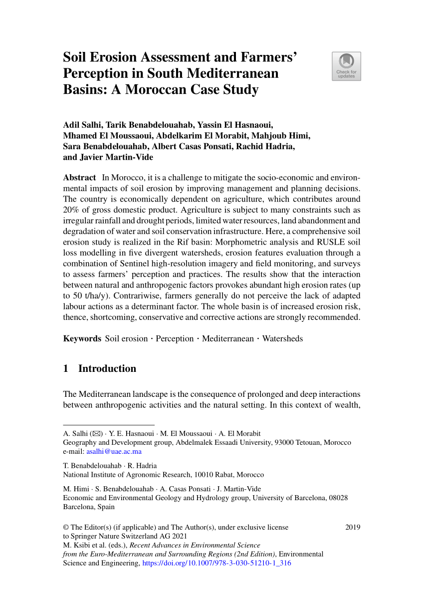 PDF) Soil Erosion Assessment and Farmers' Perception in South