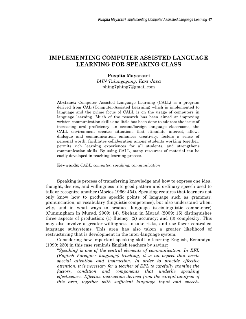 computer assisted language learning thesis