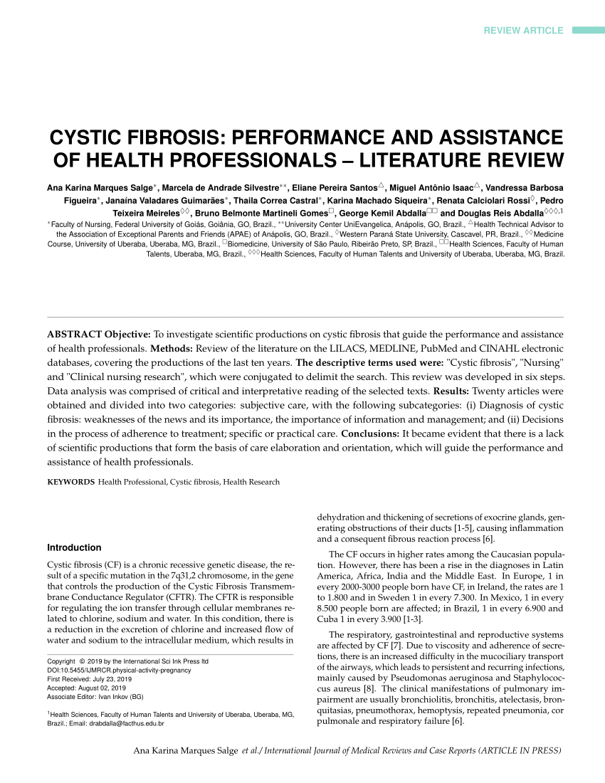 cystic fibrosis case study pdf
