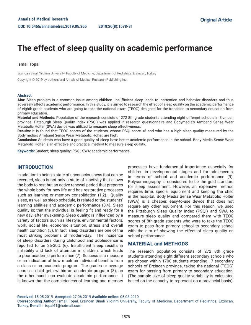 literature review on sleep quality