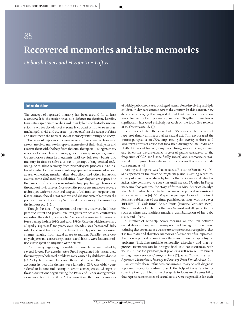 research paper on false memories