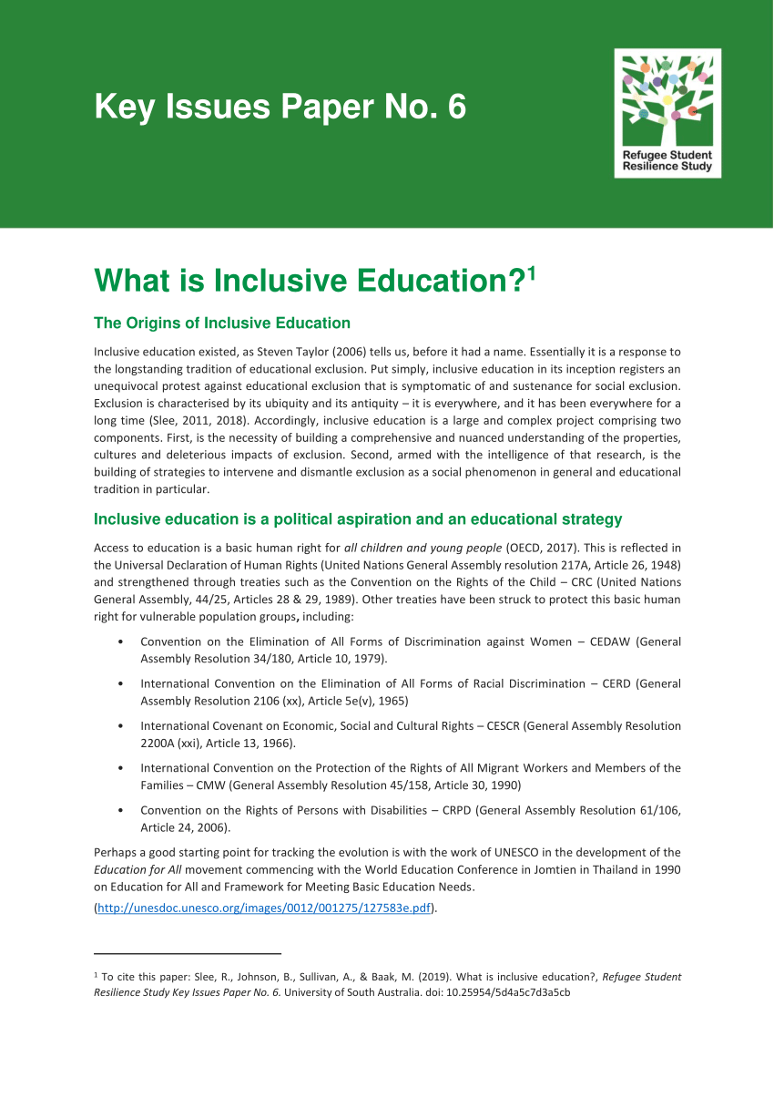 thesis on inclusive education pdf