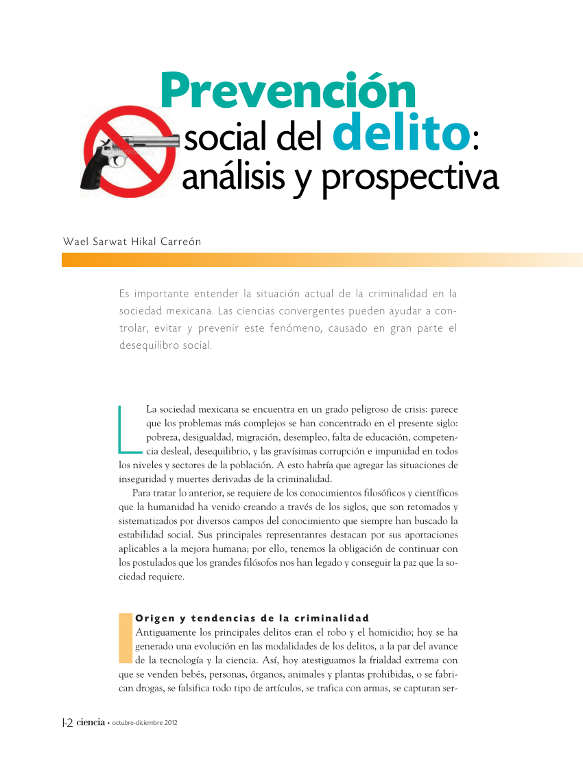 PDF) Prevención social del delito: análisis y prospectiva