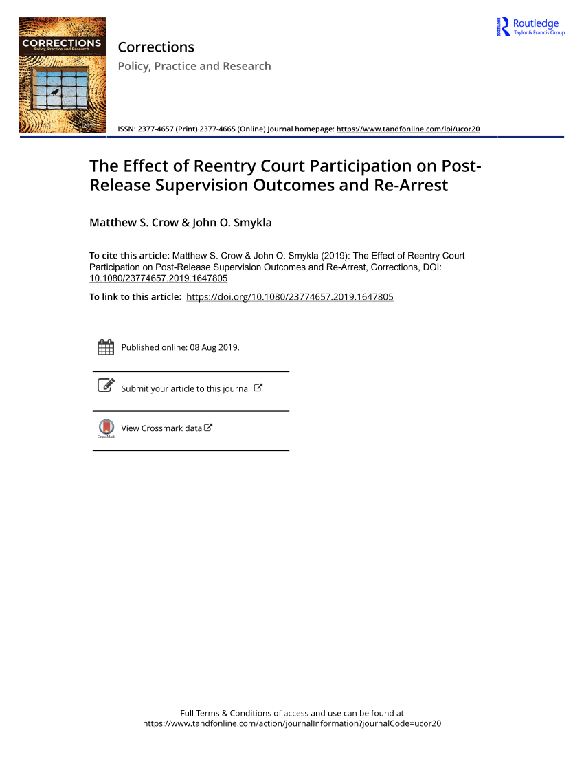 (PDF) The Effect of Reentry Court Participation on Post Release