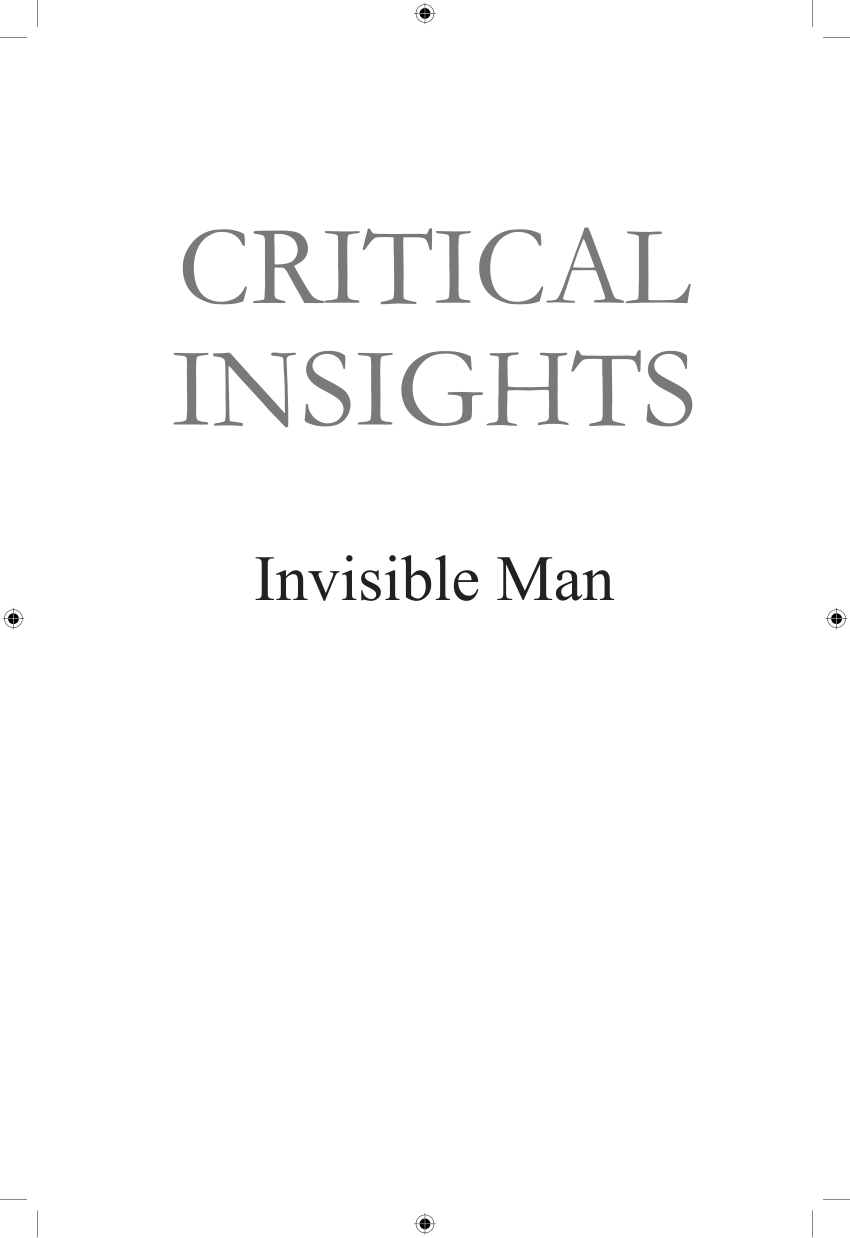 Pdf Invisible Man Critical Insights Table Of Contents 9781