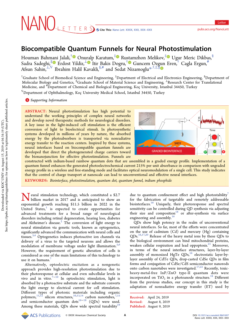 PDF Biocompatible Quantum Funnels For Neural Photostimulation 