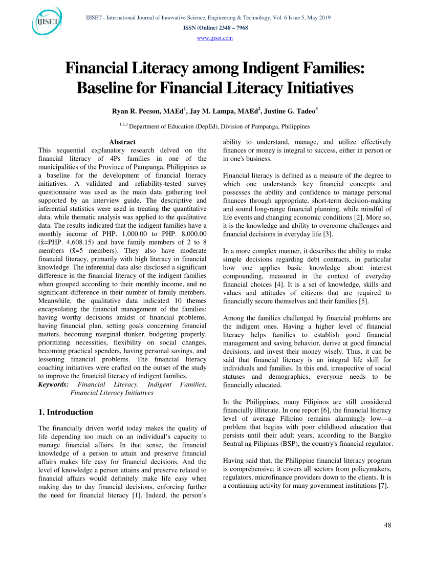 thesis about financial literacy