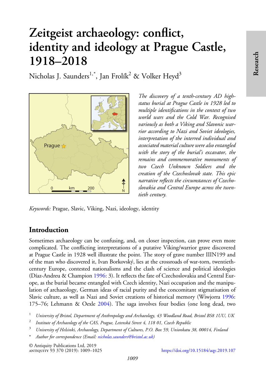 Pdf Zeitgeist Archaeology Conflict Identity And Ideology At Prague Castle 1918 18