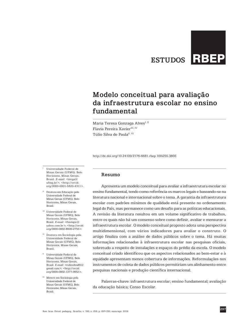 PDF) Avaliação da infraestrutura escolar: em destaque as creches