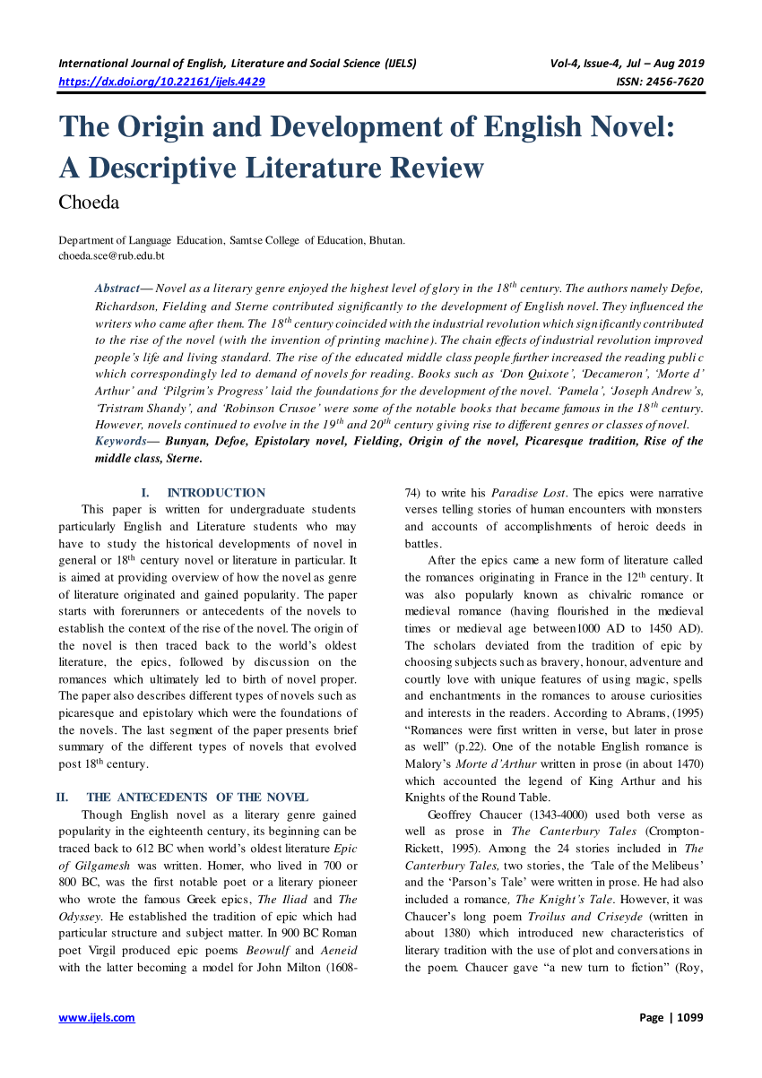 what is descriptive literature review