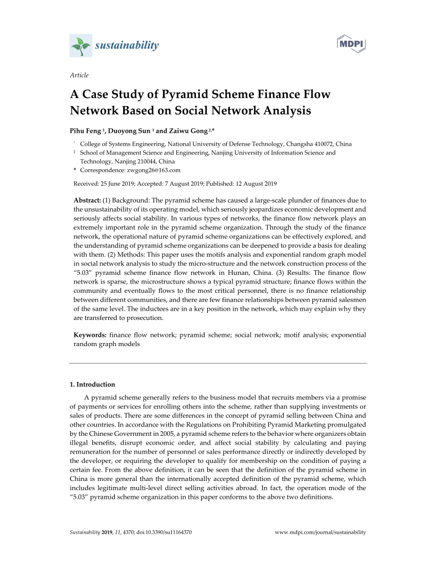 (PDF) A Case Study of Pyramid Scheme Finance Flow Network Based on