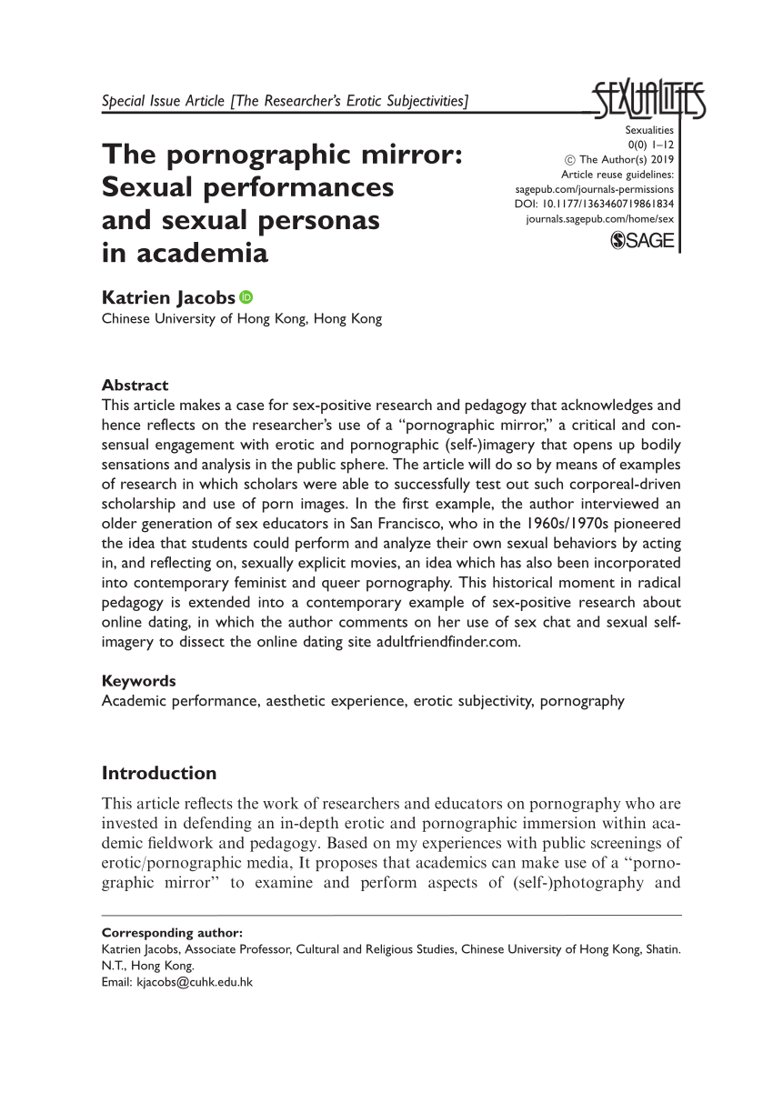 PDF) The pornographic mirror Sexual performances and sexual personas in academia picture pic