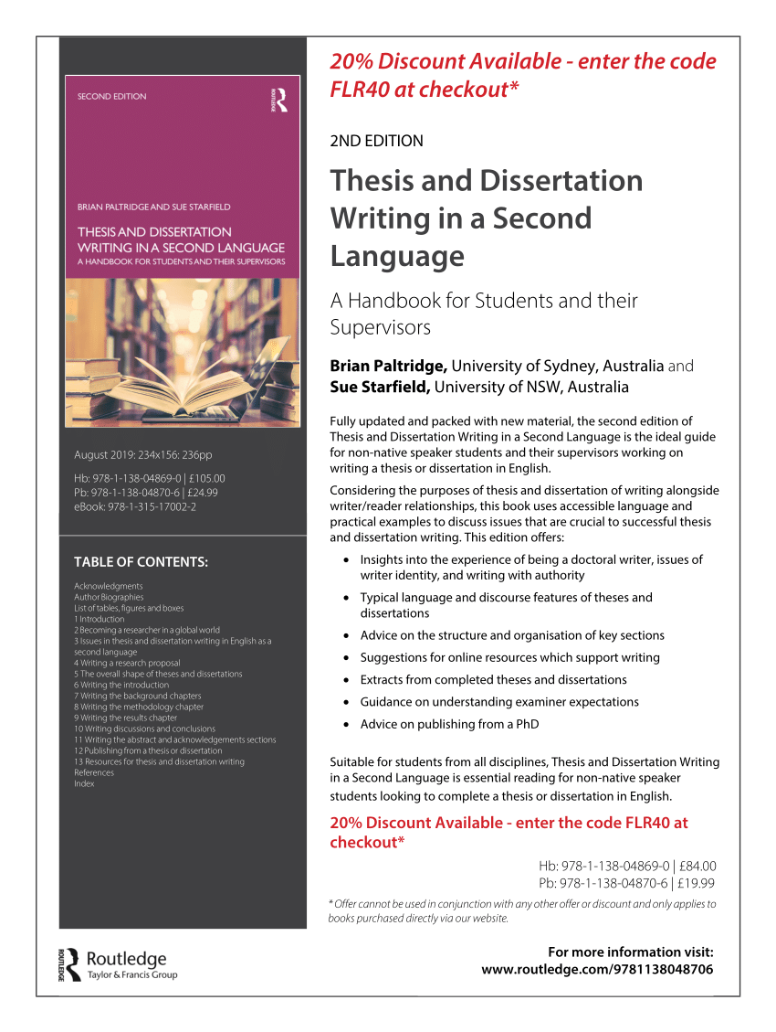 Phd thesis dissertation writing in a second language