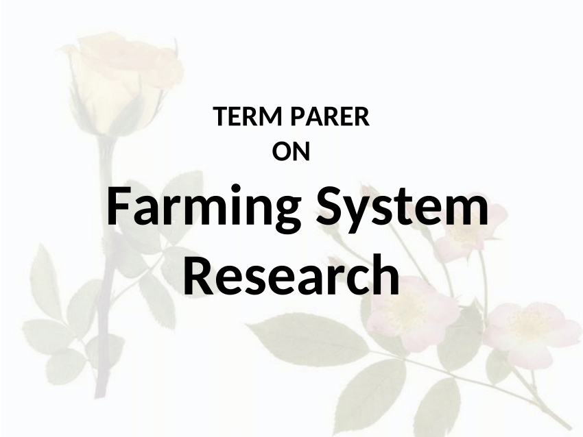 reflection paper on farming systems research