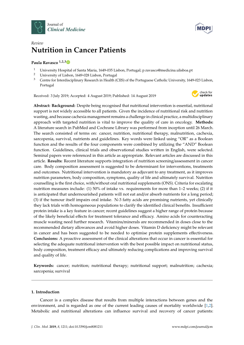 (PDF) Nutrition in Cancer Patients