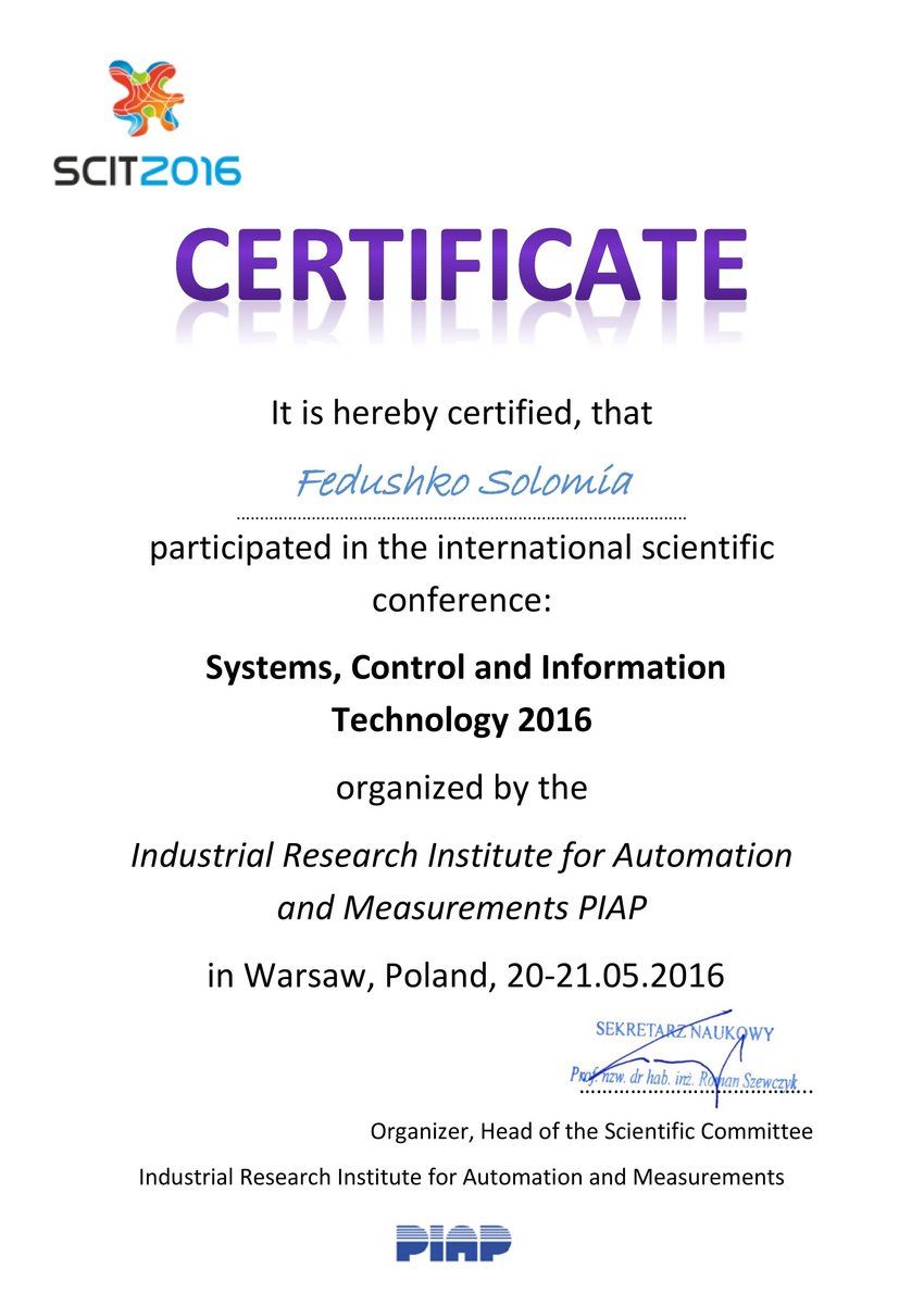 (PDF) Certificate of Participation in the International scientific