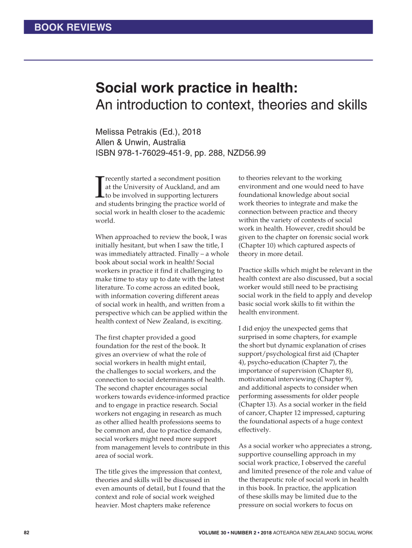 Pdf) Social Work Practice In Health: An Introduction To Context, Theories  And Skills