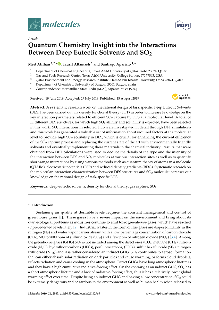 (PDF) Quantum Chemistry Insight into the Interactions Between Deep