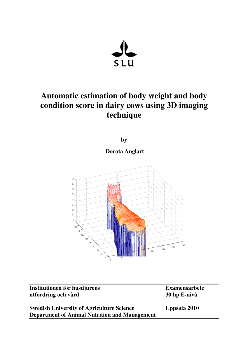 (PDF) Automatic estimation of body weight and body ...