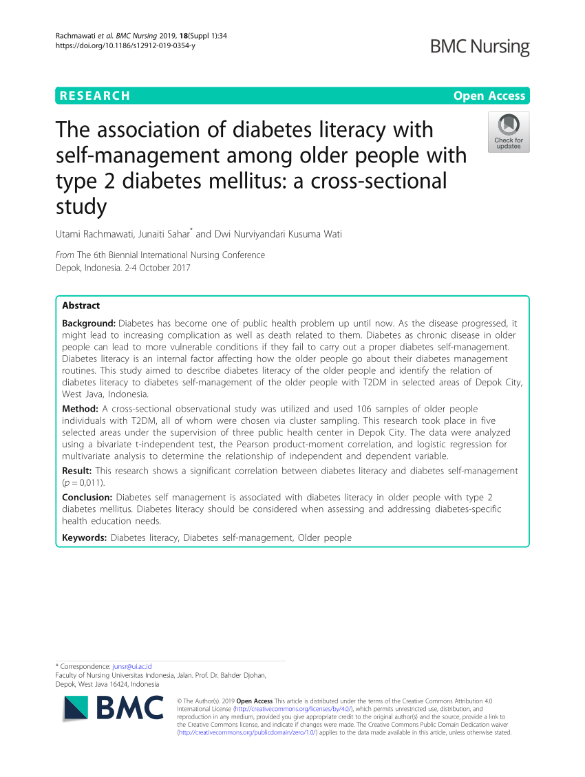 (PDF) The association of diabetes literacy with self ...