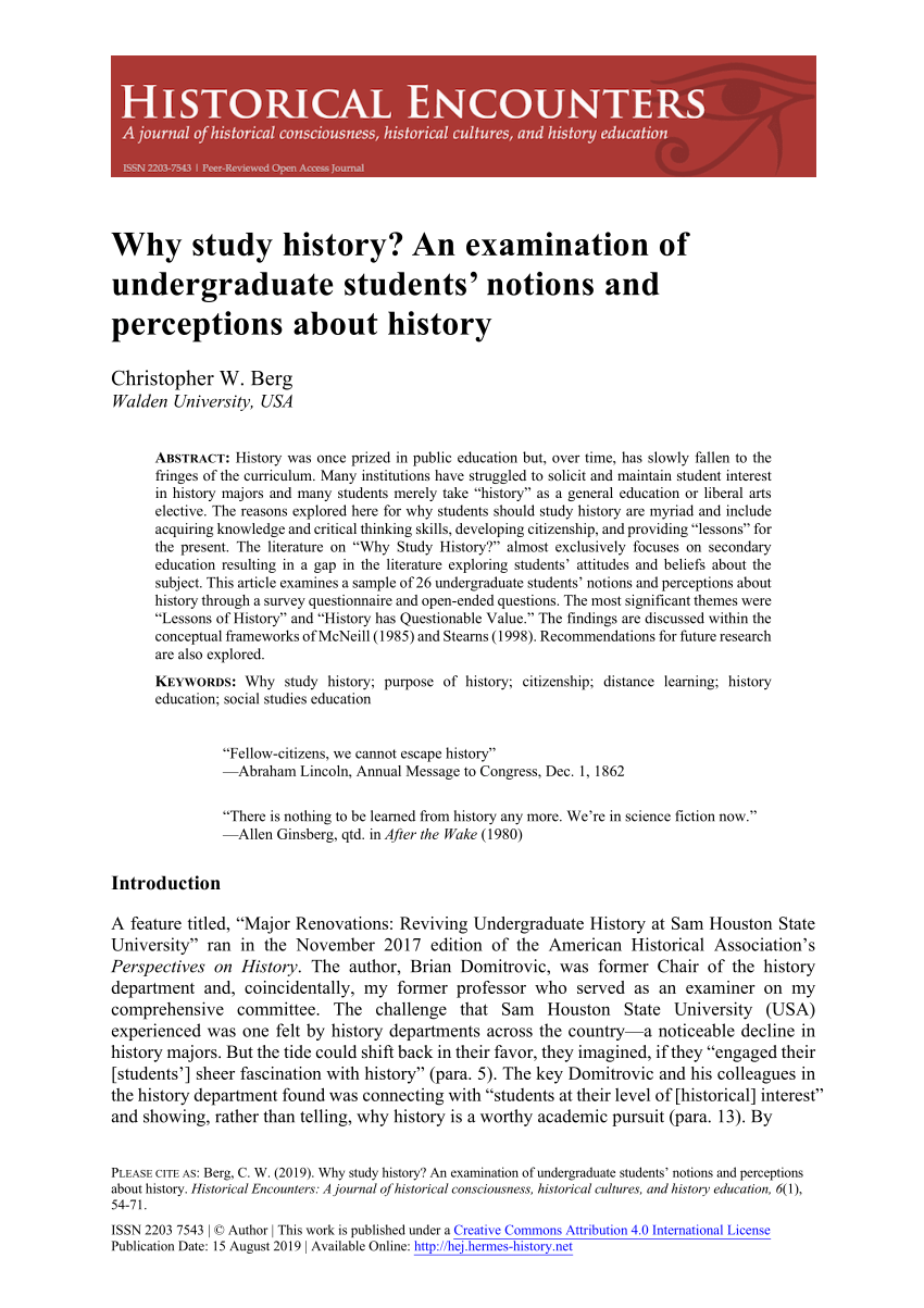 research paper about importance of history