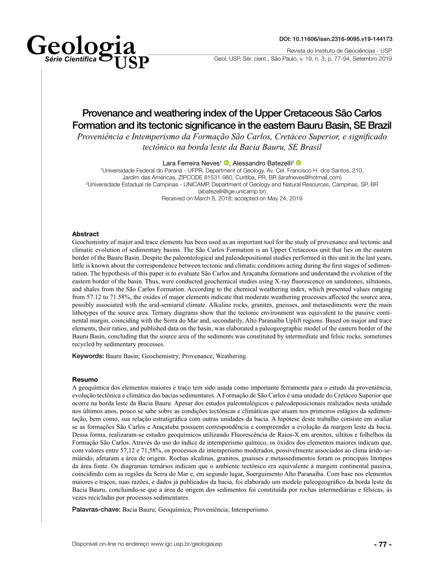 v. 19 n. 3 (2019)  Geologia USP. Série Científica