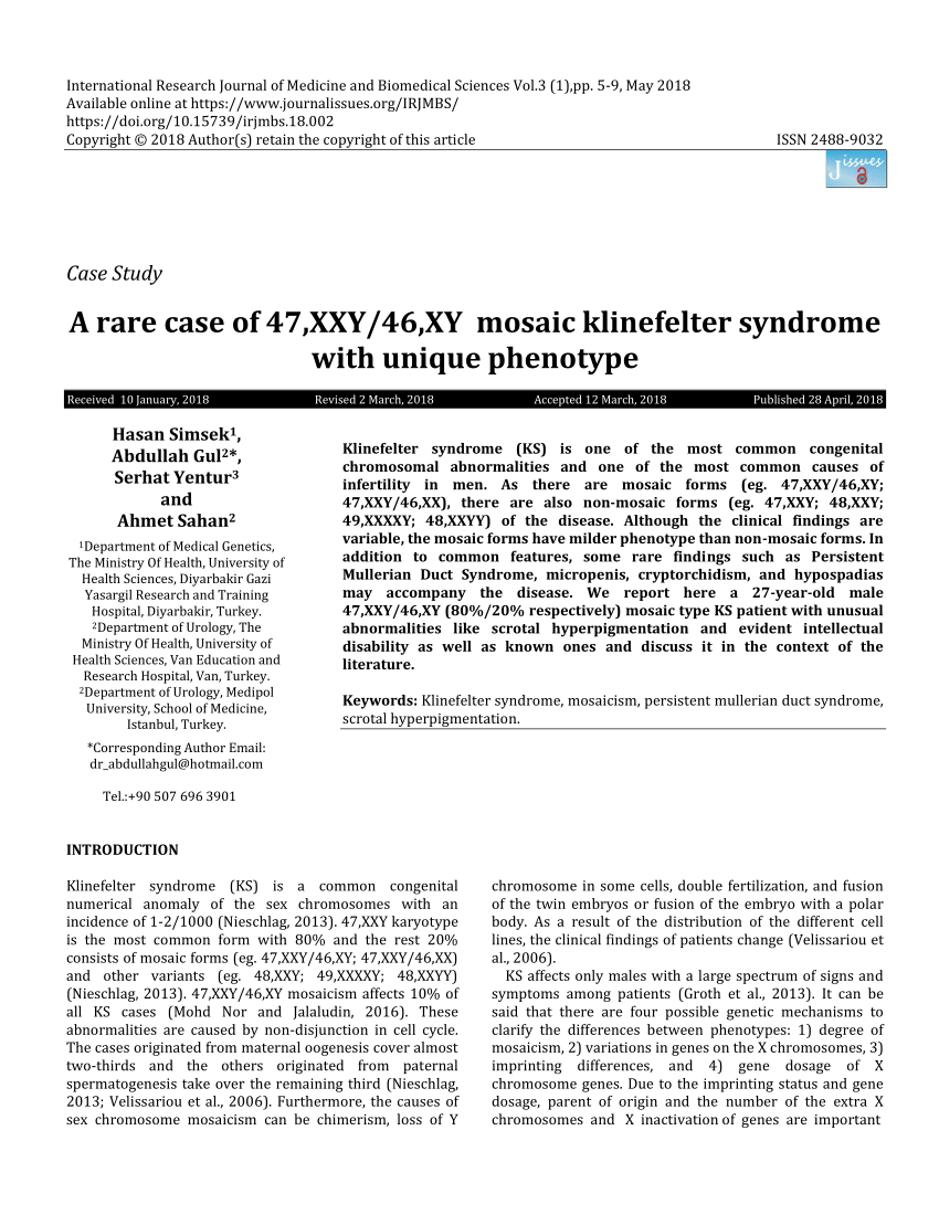 case study on klinefelter syndrome