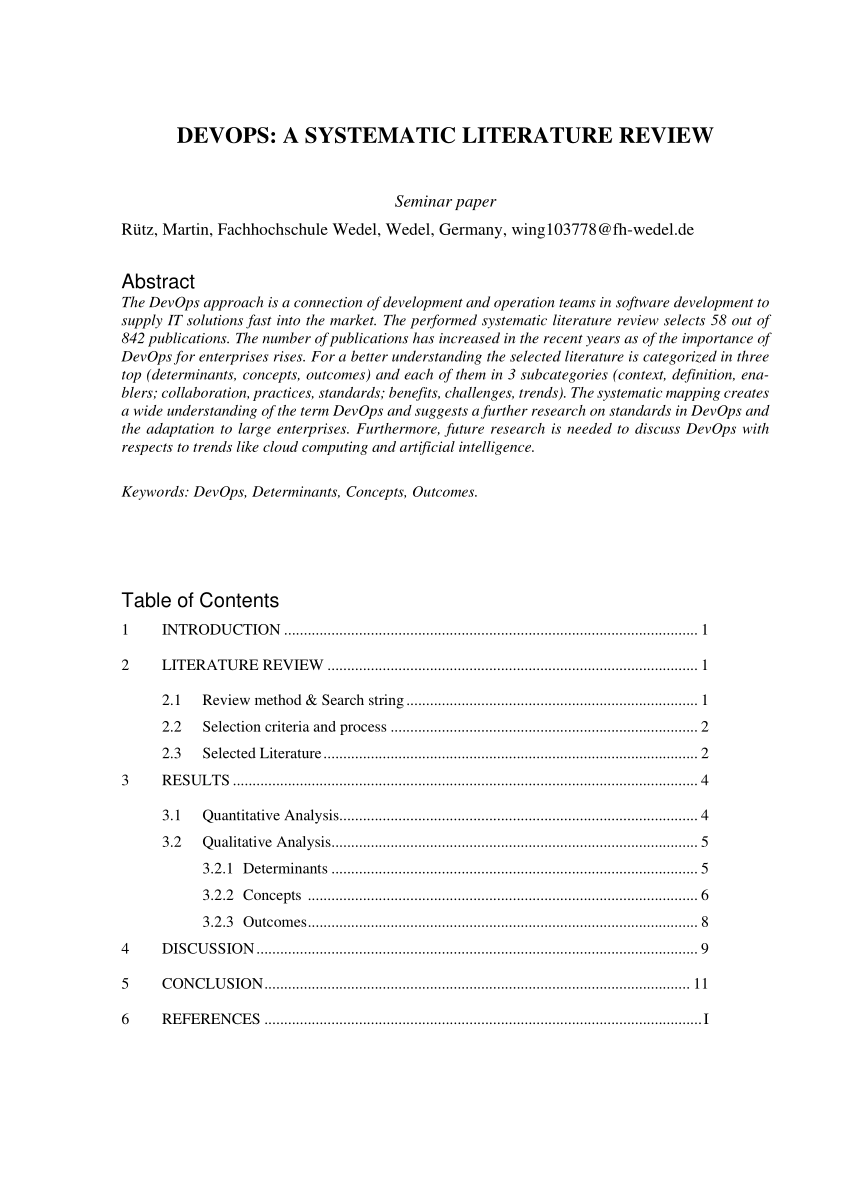 literature review on devops