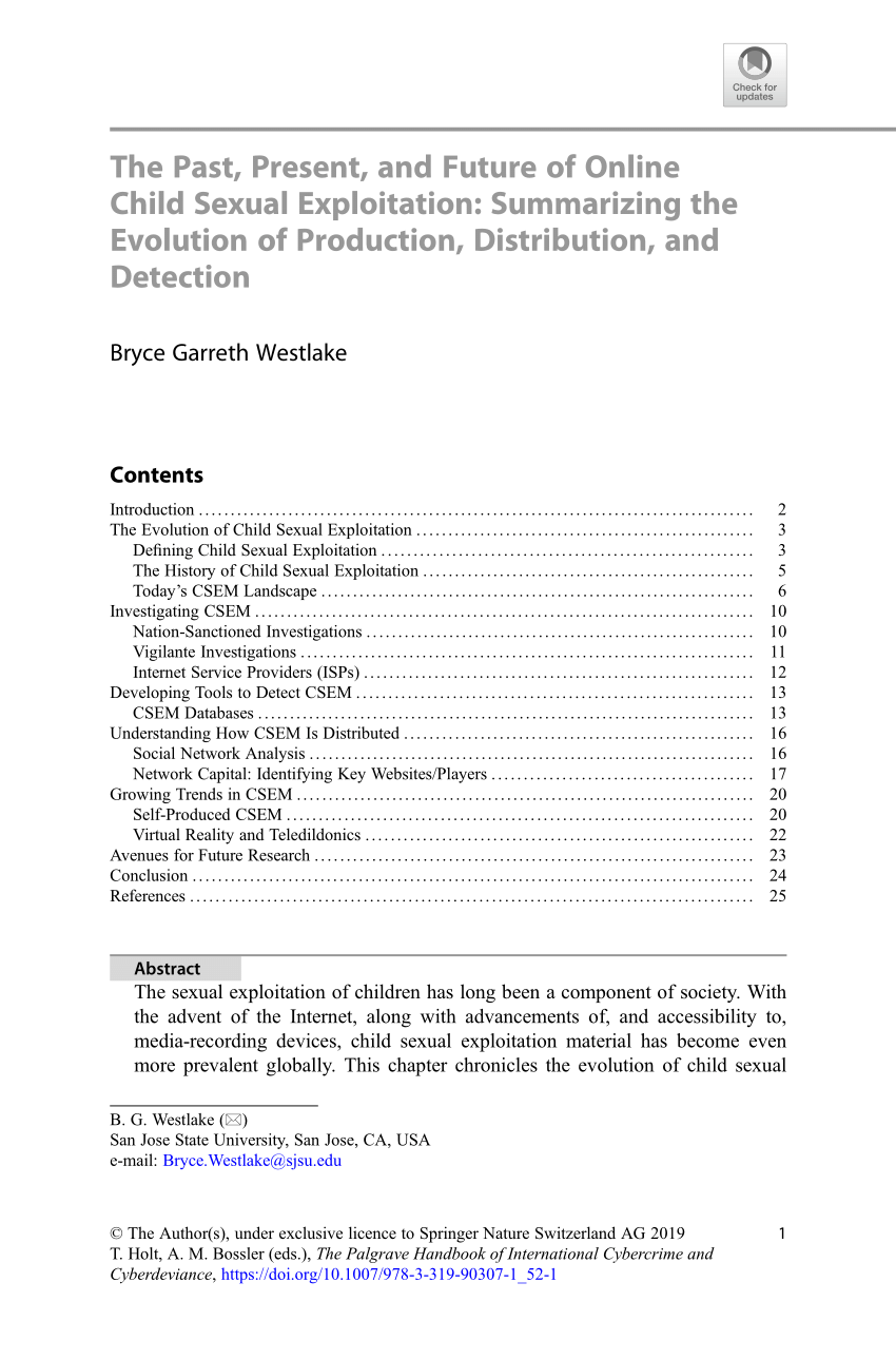 PDF) The past, present, and future of online child sexual exploitation:  Summarizing the evolution of production, distribution, and detection