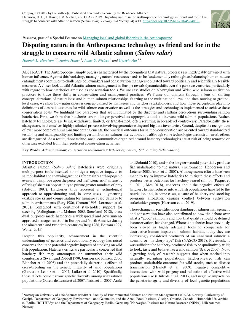 (PDF) Disputing nature in the Anthropocene: technology as friend and