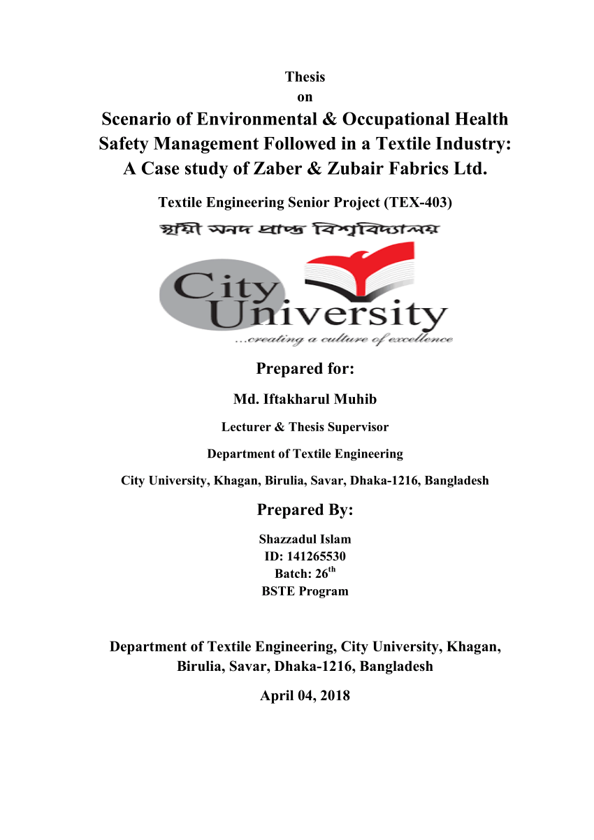 dissertation proposal for occupational safety health