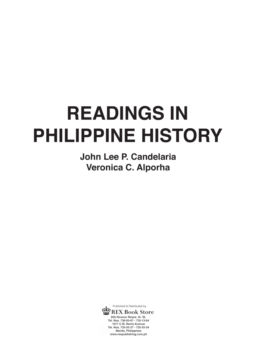 Pdf Readings In Philippine History
