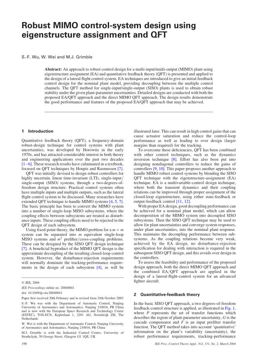 eigenstructure assignment for control system design