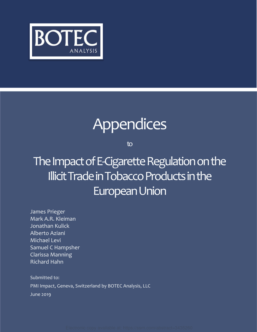 PDF Appendices to The Impact of E Cigarette Regulation on the