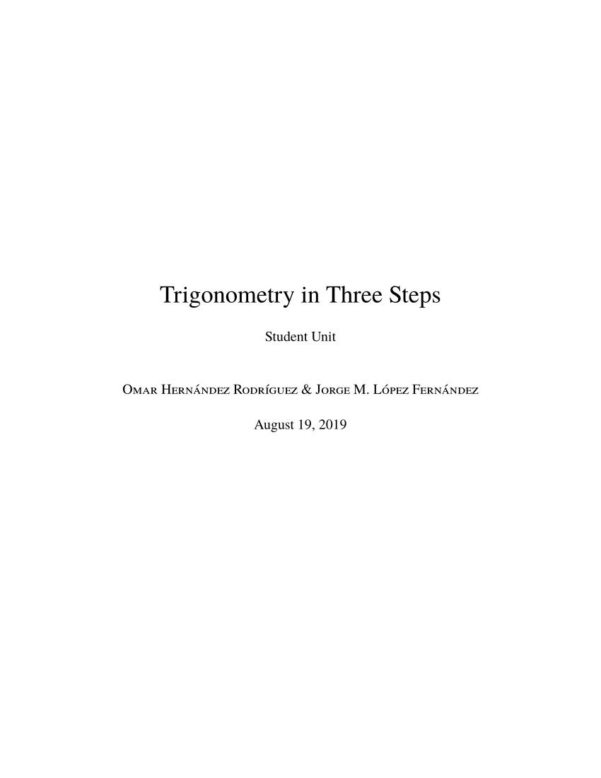 Pdf Trigonometry In Three Steps