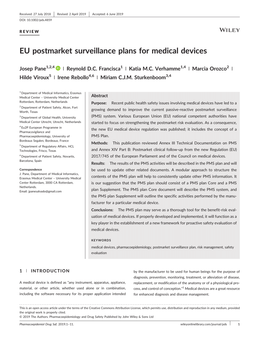 PDF) EU postmarket surveillance plans for medical devices With Regard To Private Investigator Surveillance Report Template