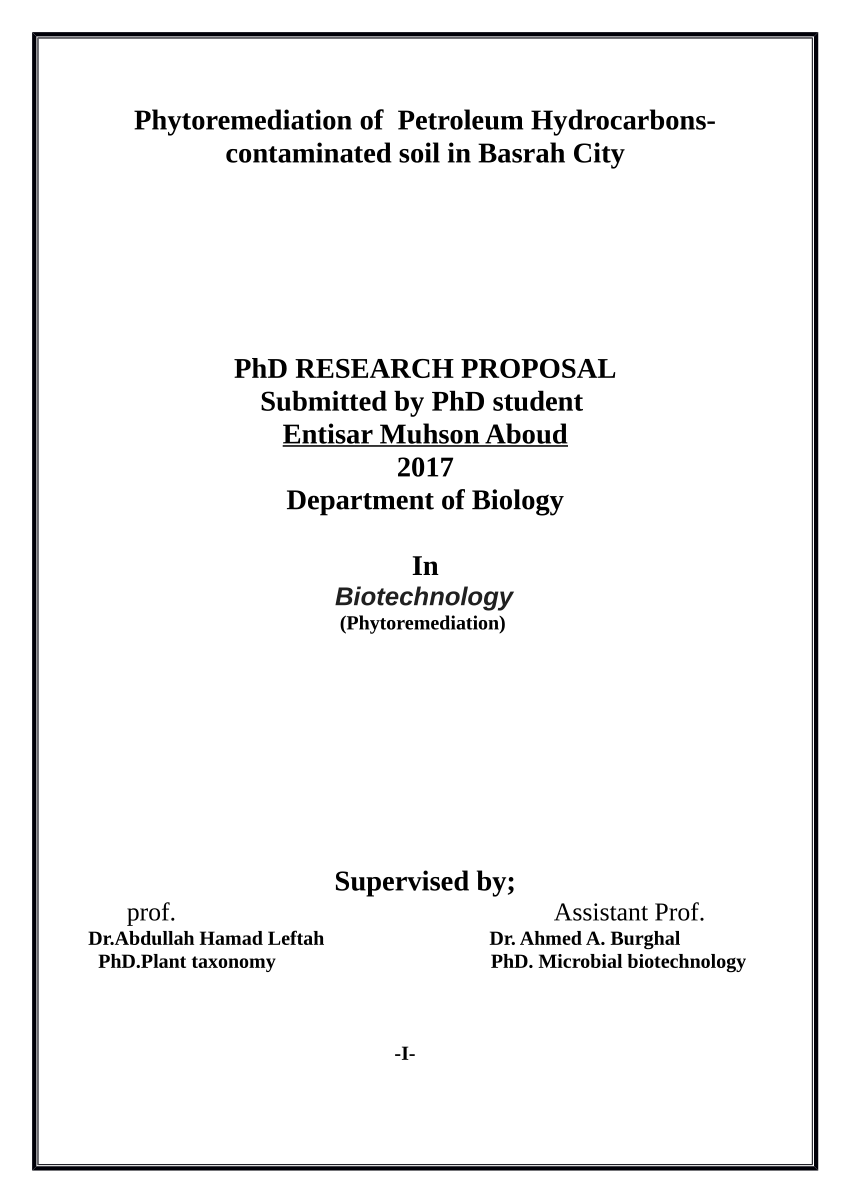 research proposal front page format