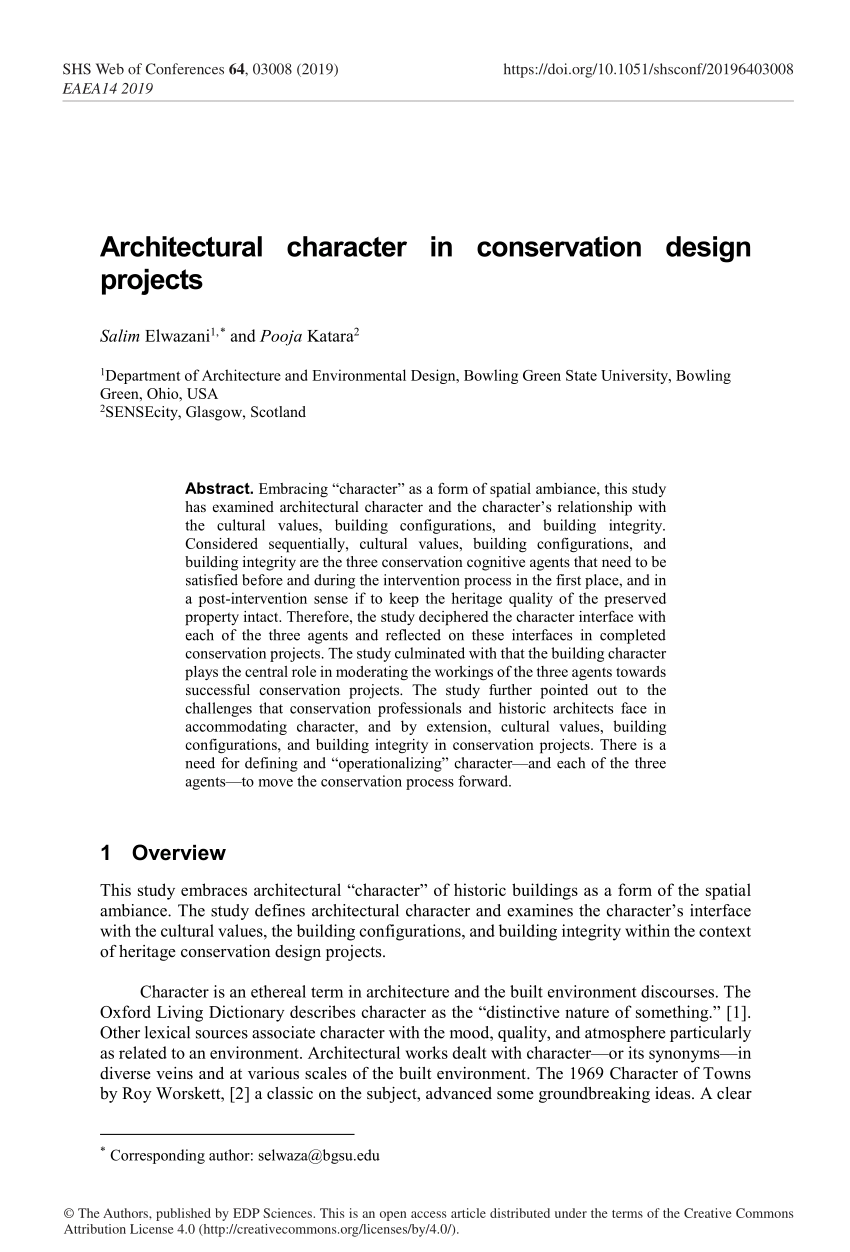 research paper on architectural conservation