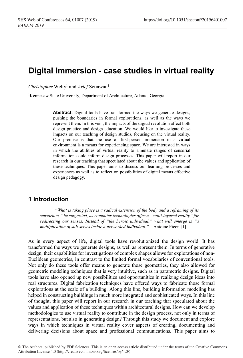 case study of virtual reality