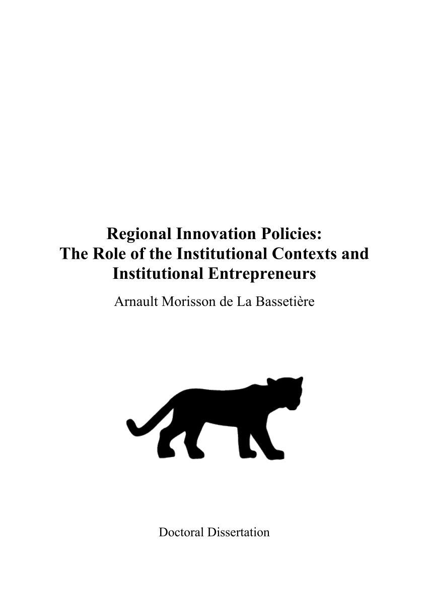 PDF) Regional Innovation Policies: The Role of the Institutional ...