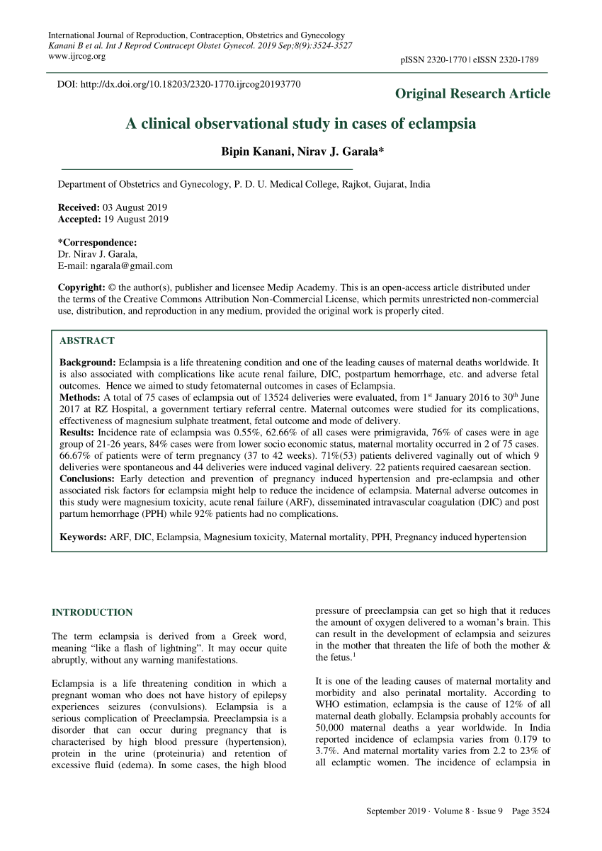 nursing case study on eclampsia