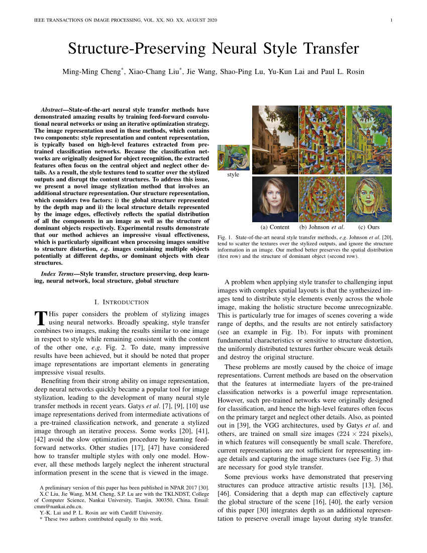 neural style transfer research paper