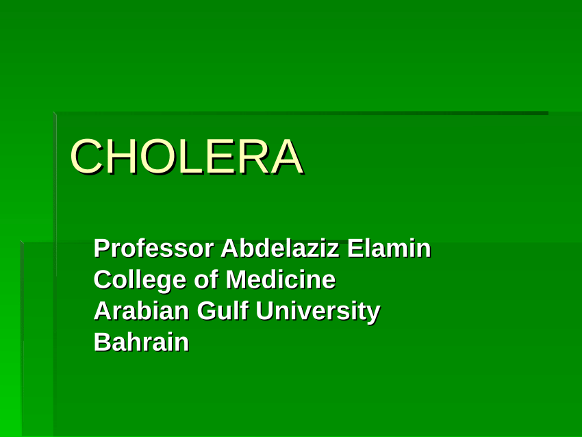 (PDF) Cholera PPT