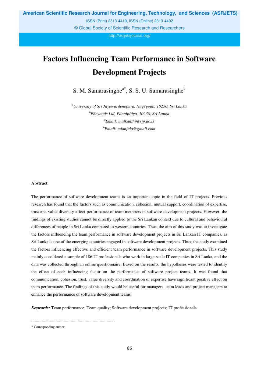 thesis team performance