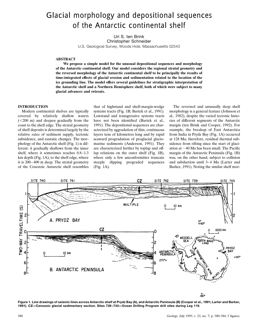 Pdf Glacial Morphology And Depositional Sequences Of The Antarctic Continental Shelf 1899