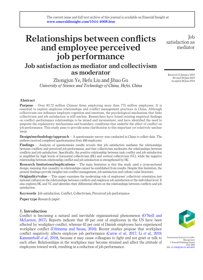 research proposal of effect of workplace conflicts on employee performance